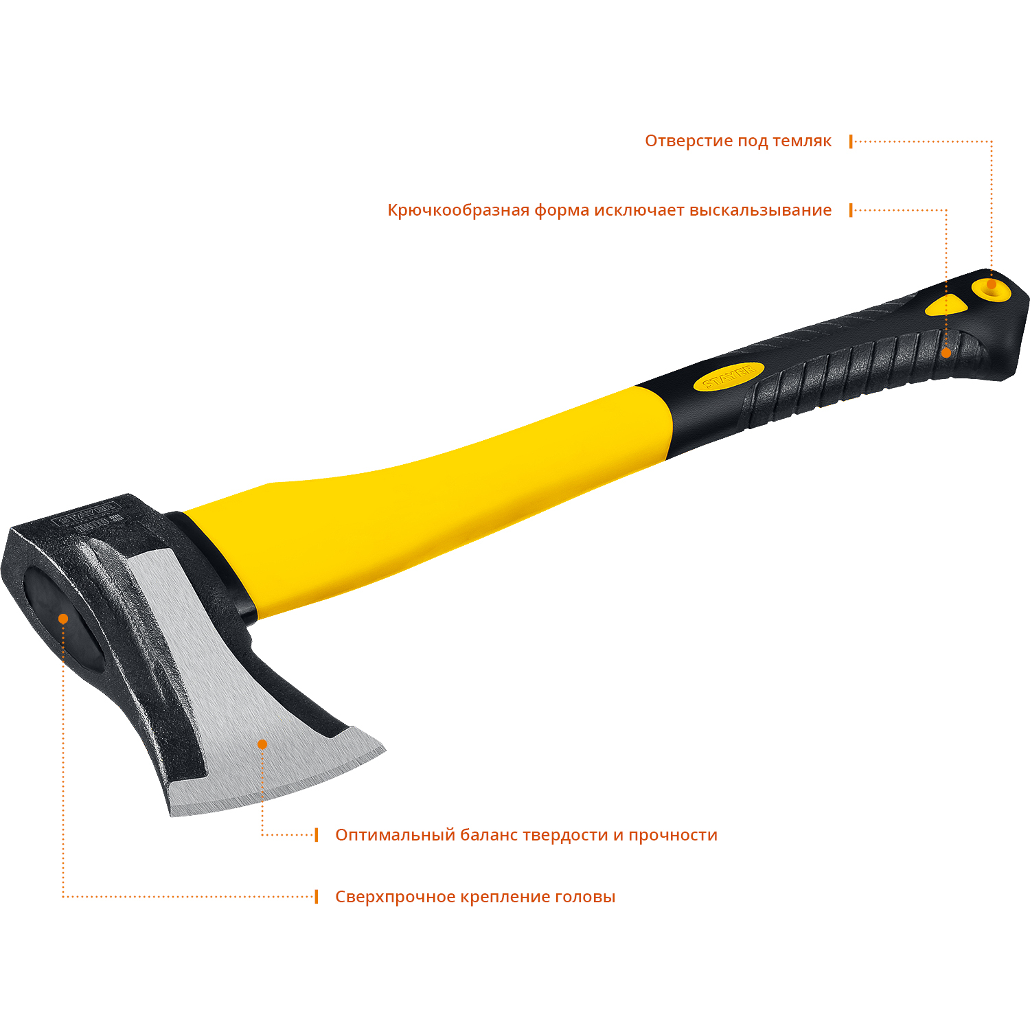 STAYER 1500 г., топор-колун кованный с двухкомпонентной фиберглассовой рукояткой 380 мм 20623-10_z01 купить по цене 1&nbsp;250 ₽ в интернет магазине ТЕХСАД