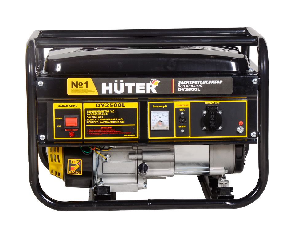 Портативный бензогенератор HUTER DY2500L купить по цене 21&nbsp;290 ₽ в интернет магазине ТЕХСАД