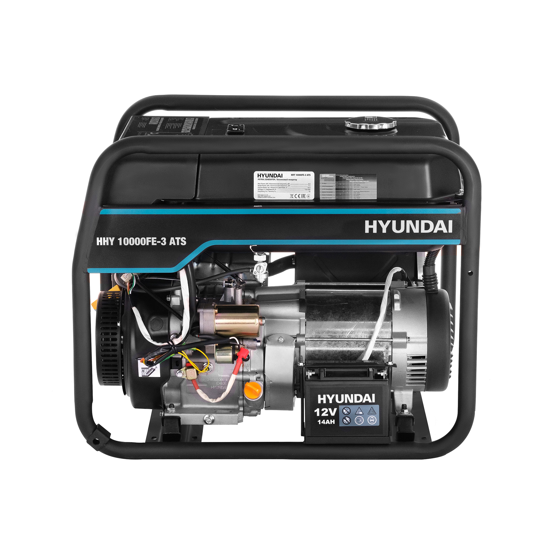 Бензиновый генератор HYUNDAI HHY 10000FE-3 ATS с автозапуском купить по цене 113&nbsp;990 ₽ в интернет магазине ТЕХСАД