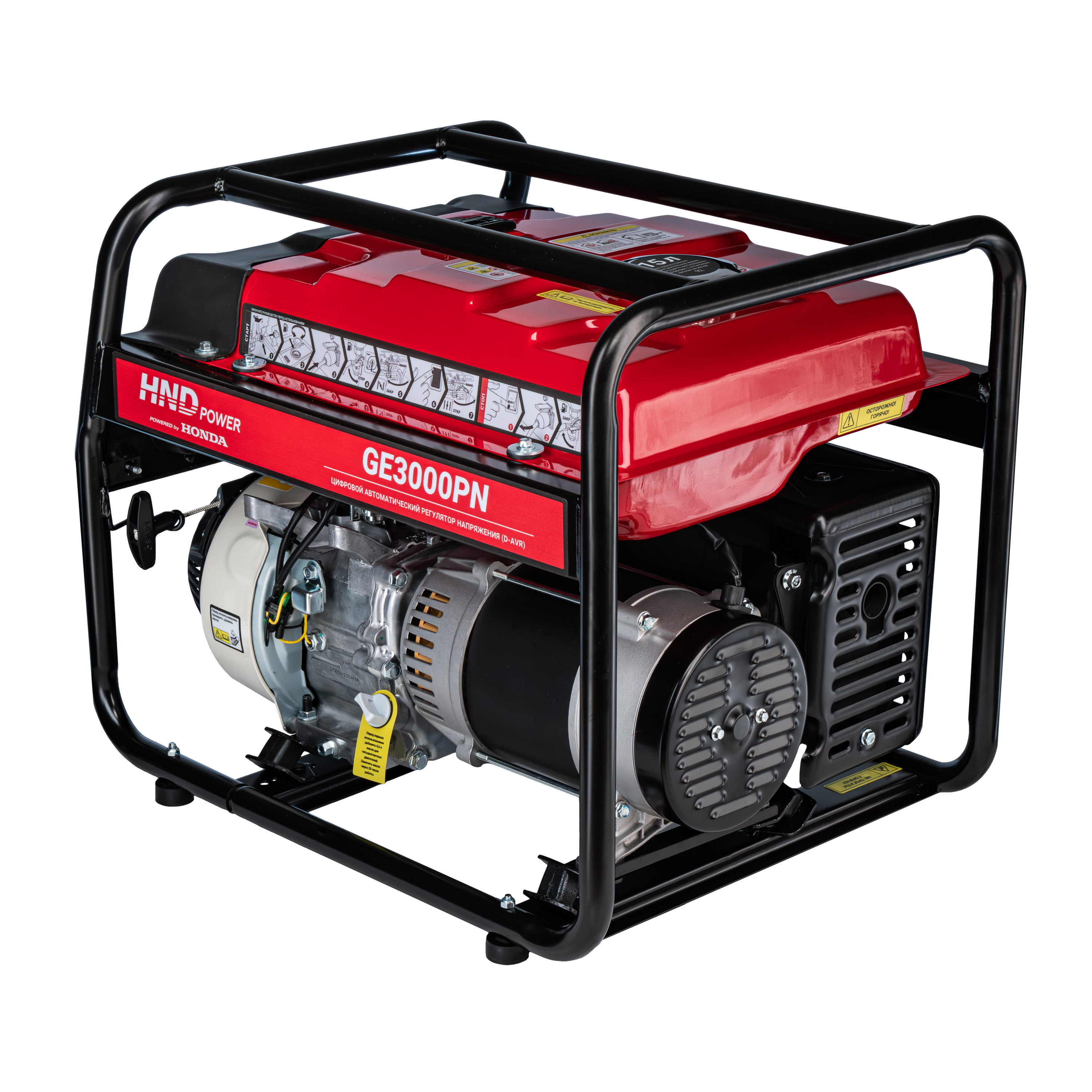 Бензиновый генератор HND GE3000PN (с двигателем Honda, 3 кВт) купить по цене 53&nbsp;900 ₽ в интернет магазине ТЕХСАД