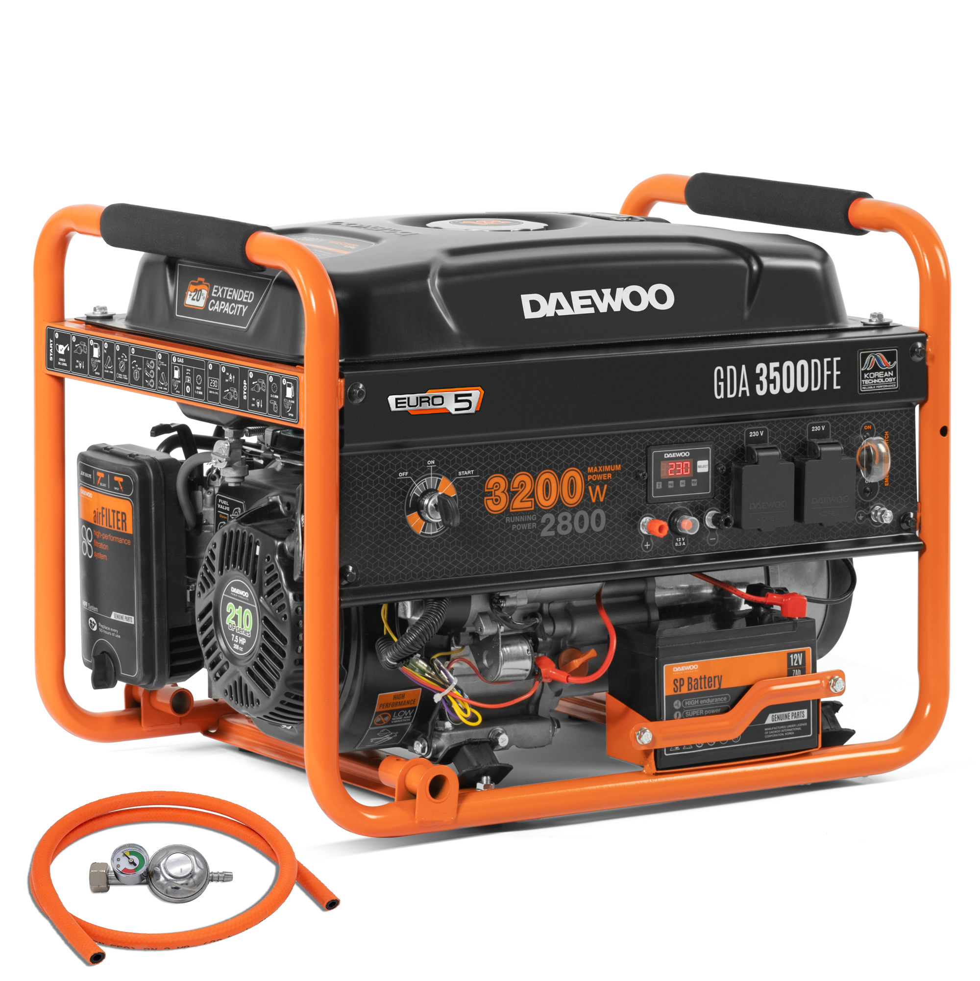Генератор двухтопливный DAEWOO GDA 3500DFE купить по цене 43&nbsp;990 ₽ в интернет магазине ТЕХСАД