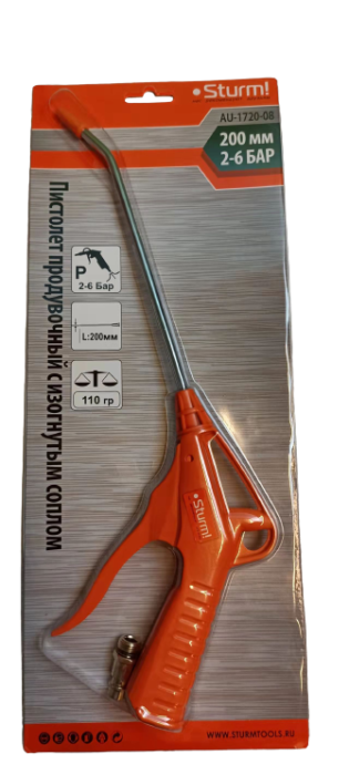 Пистолет продувочный с изогнутым соплом Sturm! AU-1720-08 купить по цене 540 ₽ в интернет магазине ТЕХСАД