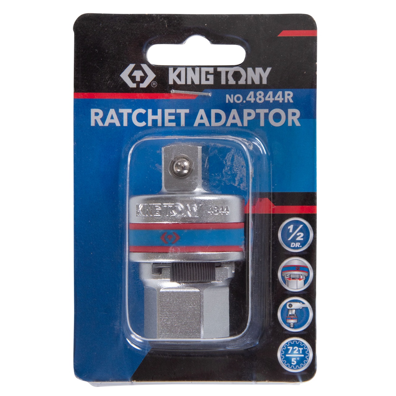 Адаптер 1/2''>1/2'', трещоточный, 72 зубца KING TONY 4844R купить по цене 2&nbsp;300 ₽ в интернет магазине ТЕХСАД