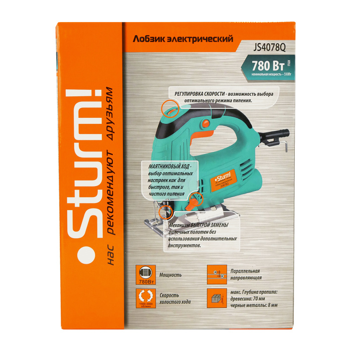Лобзик электрический Sturm! JS4078Q купить по цене 4&nbsp;590 ₽ в интернет магазине ТЕХСАД