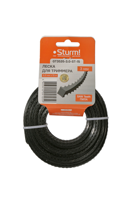 Леска для триммера Sturm! GT3535-3.0-ST-15 купить по цене 240 ₽ в интернет магазине ТЕХСАД