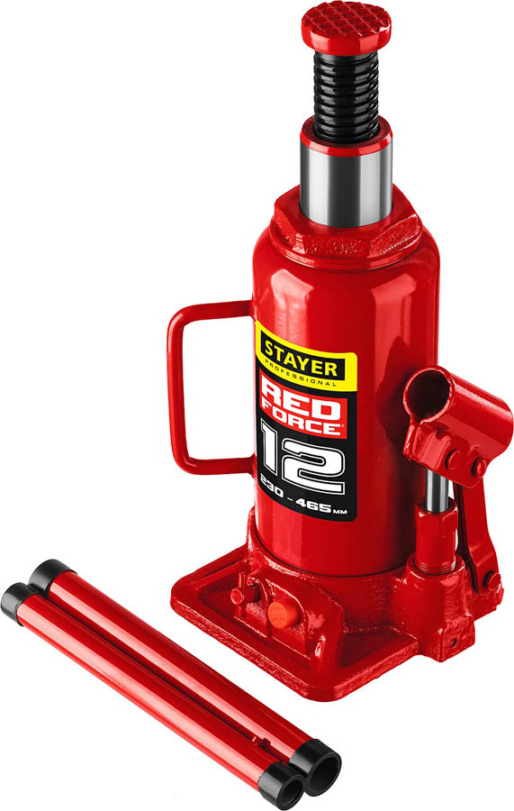 STAYER 12 т, 230-465 мм, домкрат бутылочный гидравлический RED FORCE 43160-12_z01 Professional купить по цене 3&nbsp;220 ₽ в интернет магазине ТЕХСАД