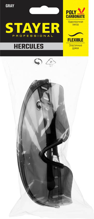 STAYER серый, мягкие двухкомпонентные дужки, очки защитные HERCULES 2-110432_z01 купить по цене 550 ₽ в интернет магазине ТЕХСАД