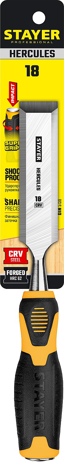 STAYER 18 мм, с двухкомпонентной ручкой, стамеска 18205-18_z01 купить по цене 560 ₽ в интернет магазине ТЕХСАД
