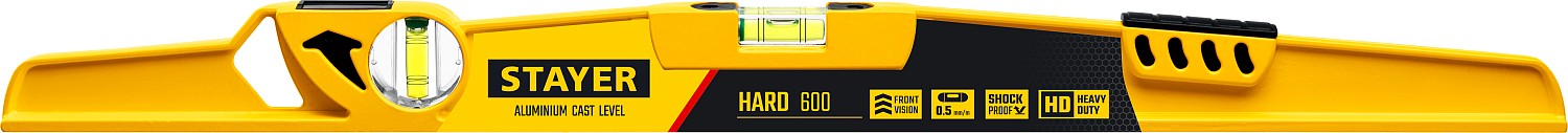 STAYER 600 мм, литой уровень с зеркальным глазком и ударной площадкой HARD 3483-060 купить по цене 1&nbsp;180 ₽ в интернет магазине ТЕХСАД