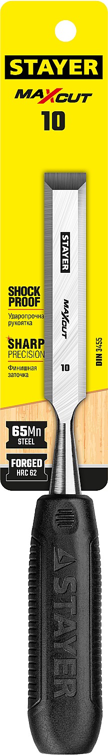 STAYER 10 мм, с плоской пластмассовой ручкой, стамеска 1820-10_z01 купить по цене 420 ₽ в интернет магазине ТЕХСАД