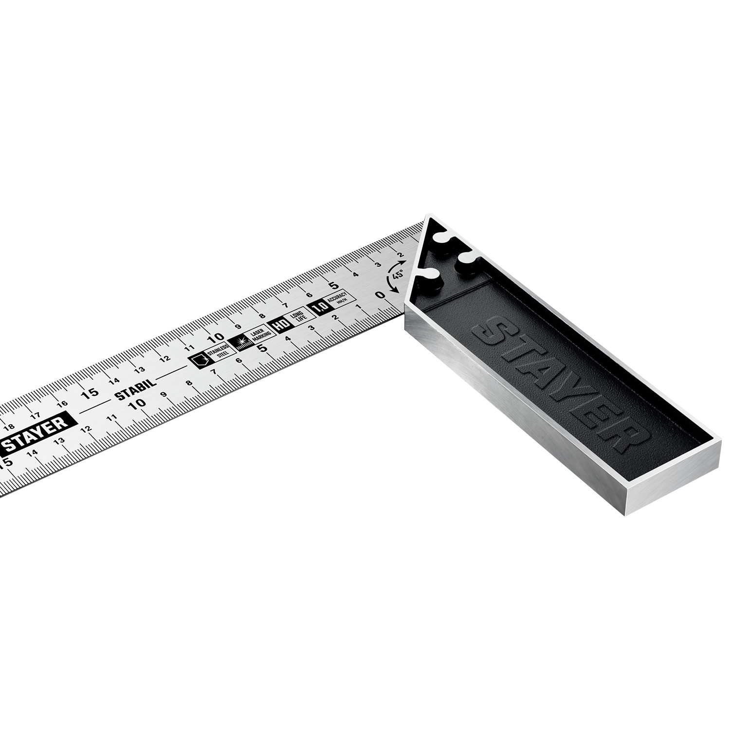 STAYER 400 мм, столярный угольник с нержавеющим полотном STABIL 3431-40_z02 купить по цене 750 ₽ в интернет магазине ТЕХСАД