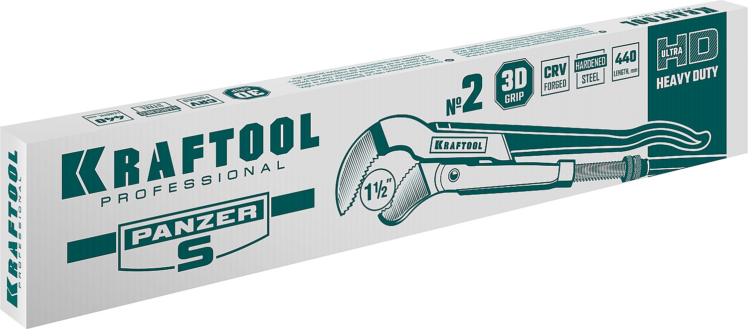 KRAFTOOL №2, изогнутые губки, ключ трубный PANZER-S 2733-15_z02 купить по цене 2&nbsp;110 ₽ в интернет магазине ТЕХСАД