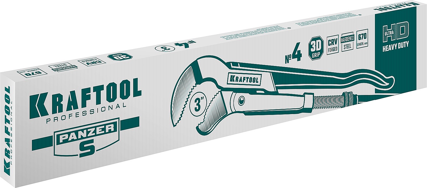 KRAFTOOL №4, изогнутые губки, ключ трубный PANZER-S 2733-30_z02 купить по цене 4&nbsp;830 ₽ в интернет магазине ТЕХСАД