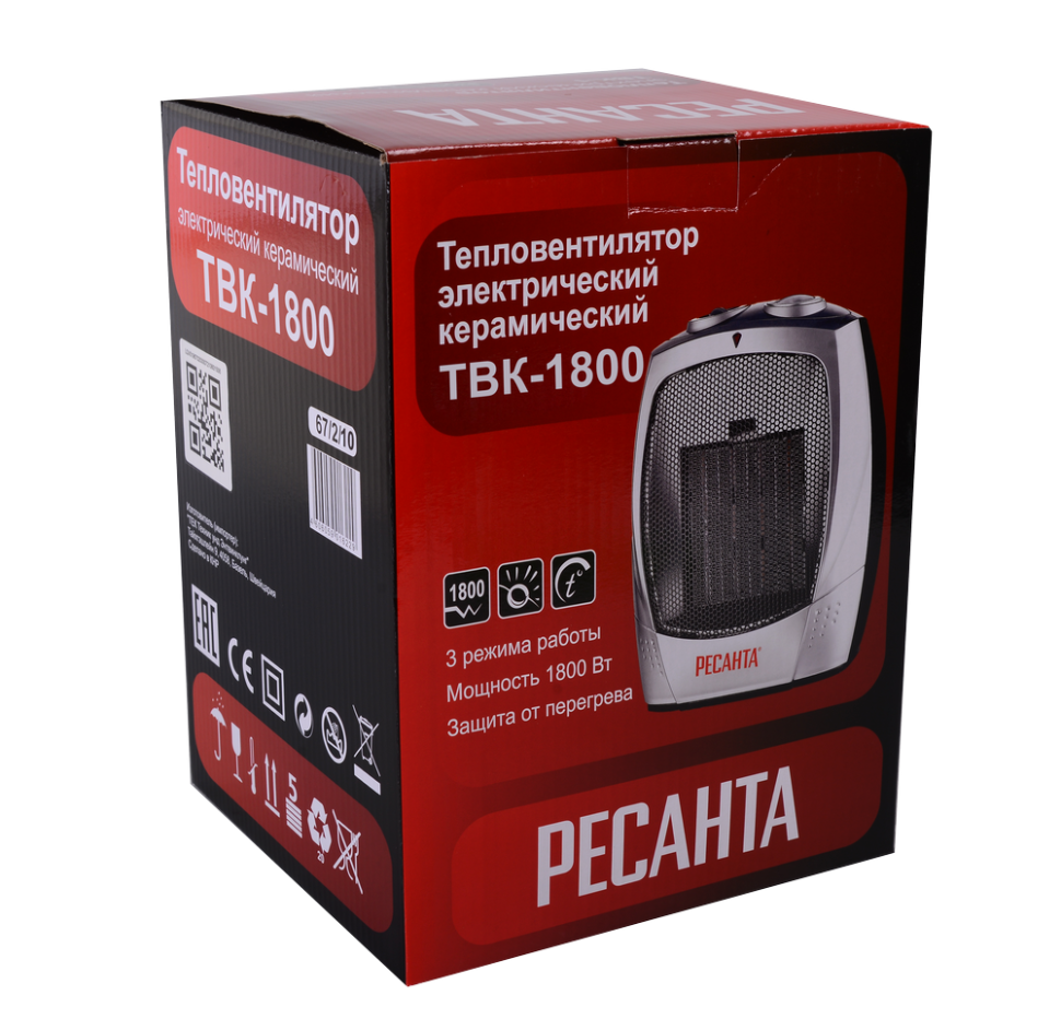 Тепловентилятор Ресанта ТВК-1800 купить по цене 1&nbsp;799 ₽ в интернет магазине ТЕХСАД