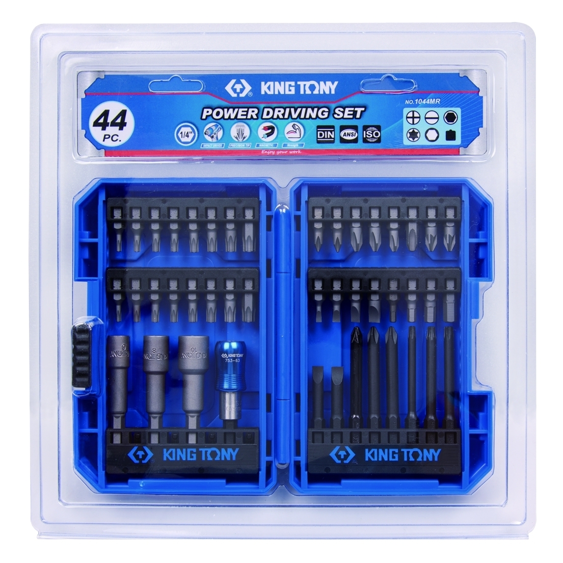 Набор вставок (бит) 1/4'', PH, PZ, Hex, Torx, Slotted, 44 предмета KING TONY 1044MR купить по цене 3&nbsp;180 ₽ в интернет магазине ТЕХСАД