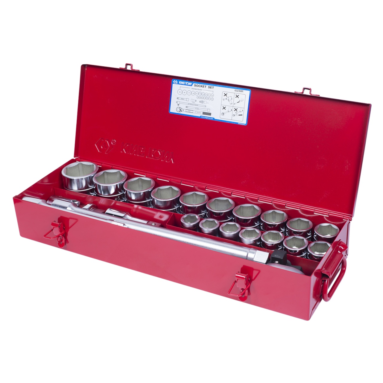 Набор торцевых головок с принадлежностями 3/4'', шестигранные, 21-50 мм, 23 предмета KING TONY 6323MR купить по цене 33&nbsp;450 ₽ в интернет магазине ТЕХСАД