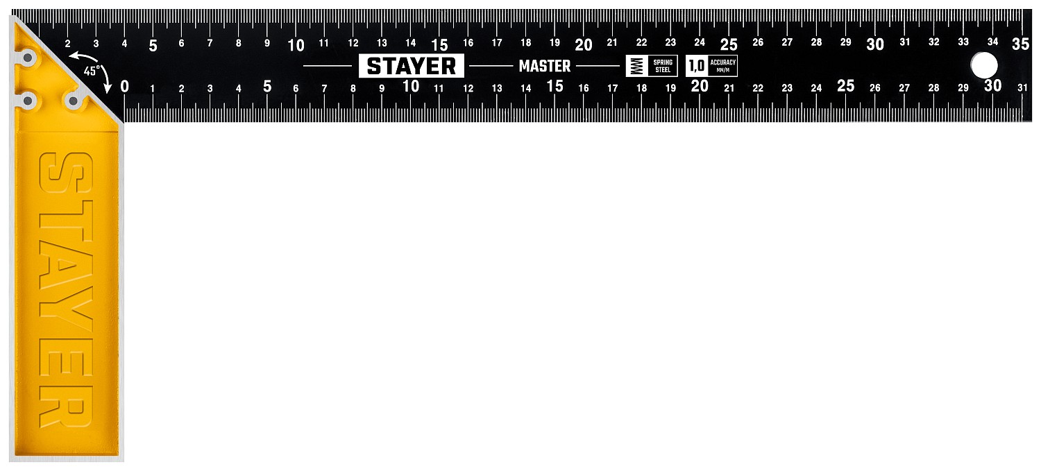 STAYER 350 мм, столярный угольник со стальным полотном 3430-35_z02 Master купить по цене 440 ₽ в интернет магазине ТЕХСАД