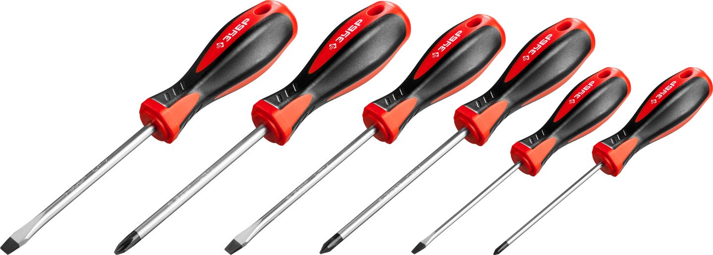 ЗУБР 6 шт, набор отверток слесарных с магнитным наконечником 25066 Мастер купить по цене 810 ₽ в интернет магазине ТЕХСАД