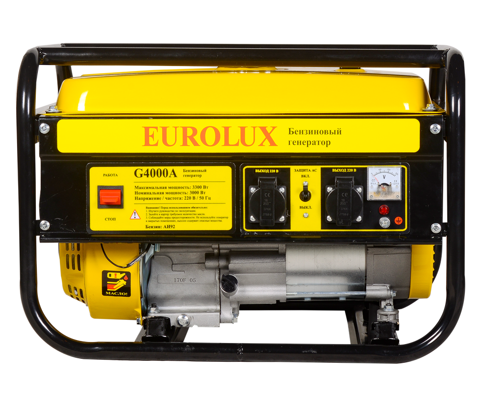 Бензиновый генератор EUROLUX G4000A купить по цене 20&nbsp;590 ₽ в интернет магазине ТЕХСАД