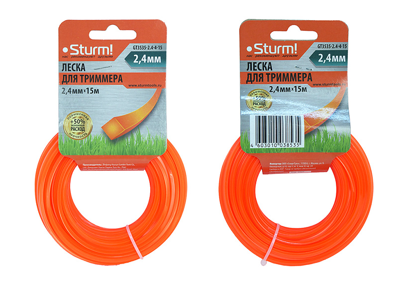 Леска для триммера Sturm! GT3535-2.4-4-15 купить по цене 140 ₽ в интернет магазине ТЕХСАД