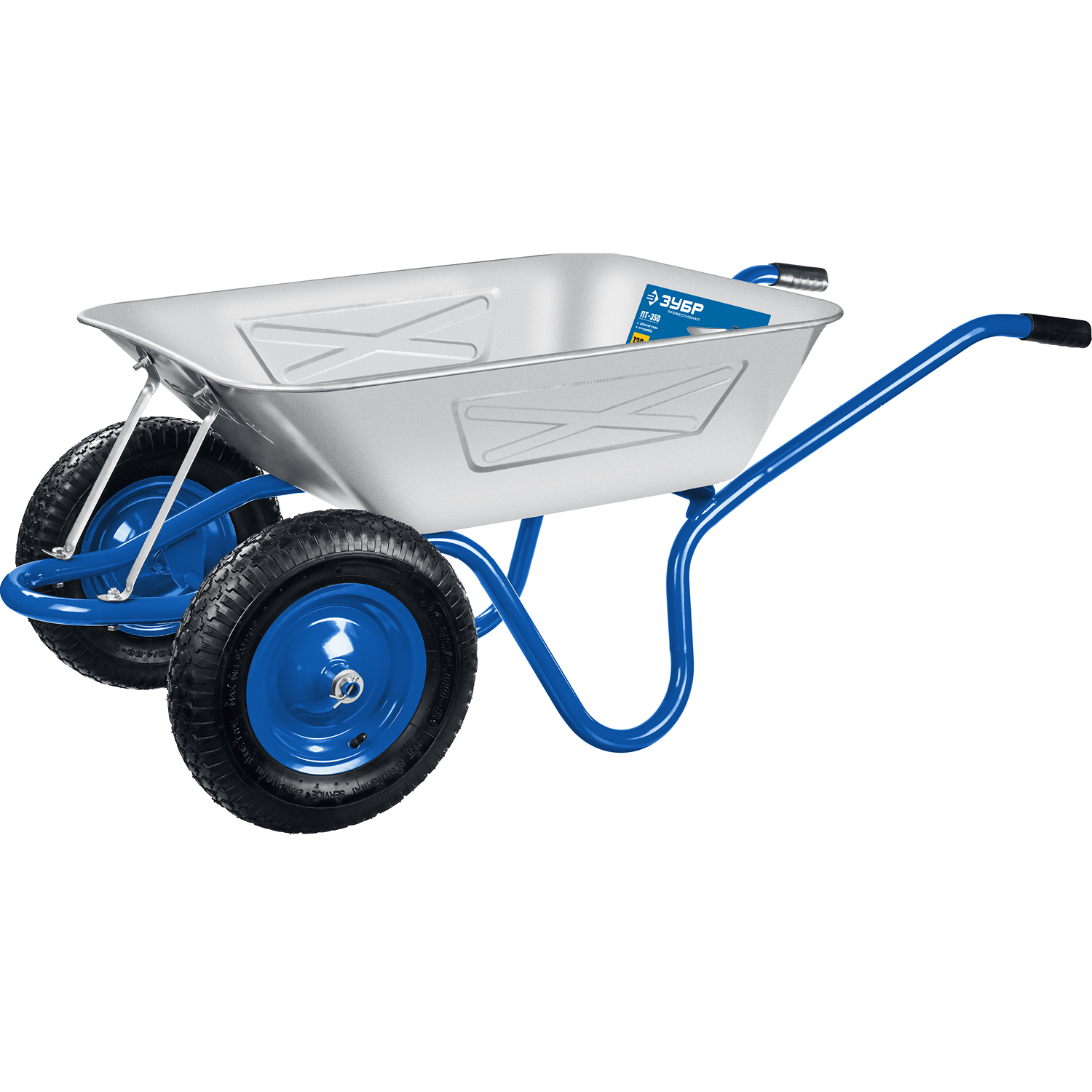 ЗУБР 280 кг, двухколесная, с цельной рамой, усиленная, тачка строительная ПТ-350 39913 купить по цене 7&nbsp;240 ₽ в интернет магазине ТЕХСАД