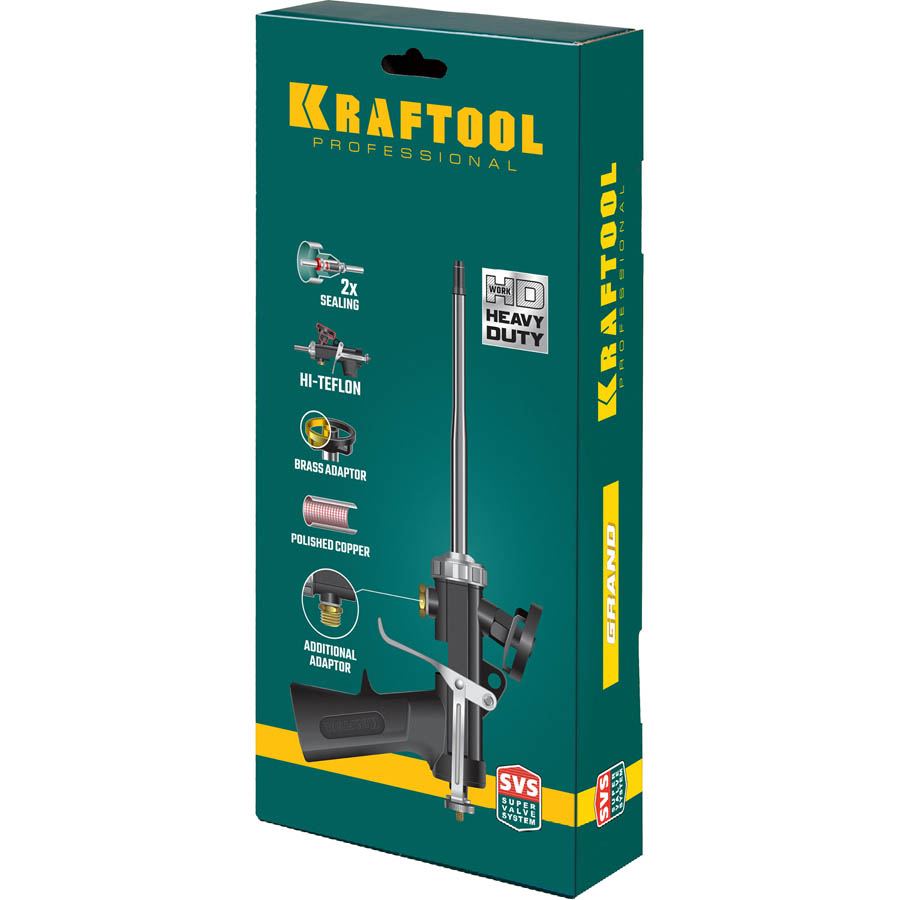 KRAFTOOL пистолет для монтажной пены цельнометаллический Super-Kraft 06853 купить по цене 3&nbsp;460 ₽ в интернет магазине ТЕХСАД
