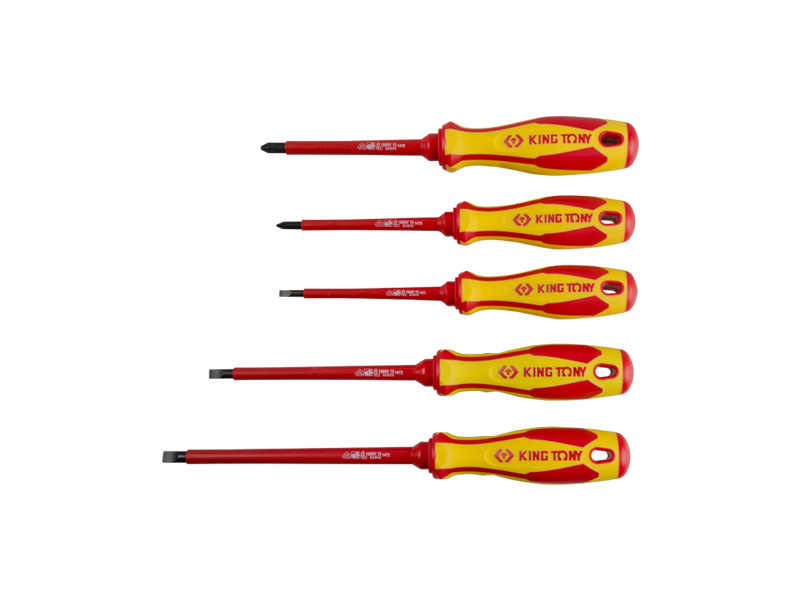 Набор отверток, диэлектрические, 5 предметов KING TONY 30605MR купить по цене 2&nbsp;090 ₽ в интернет магазине ТЕХСАД