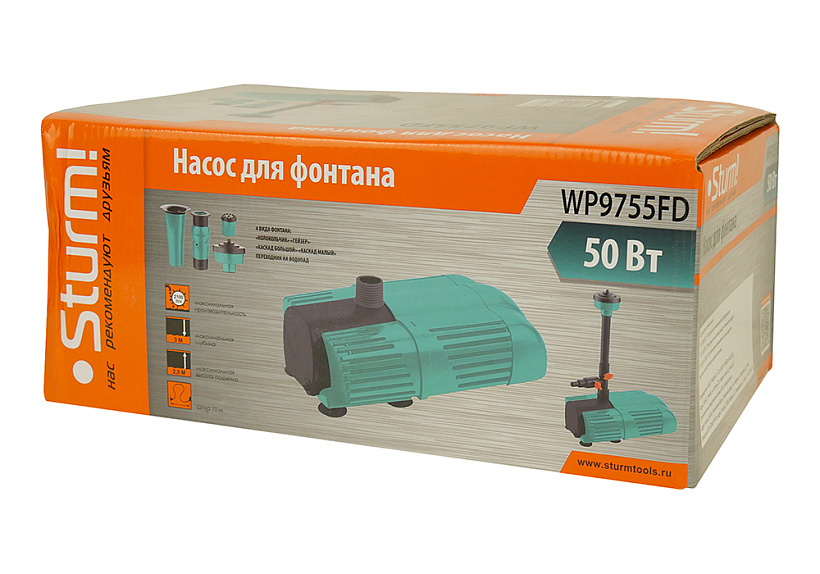 Фонтанный насос Sturm! WP9755FD купить по цене 4&nbsp;150 ₽ в интернет магазине ТЕХСАД