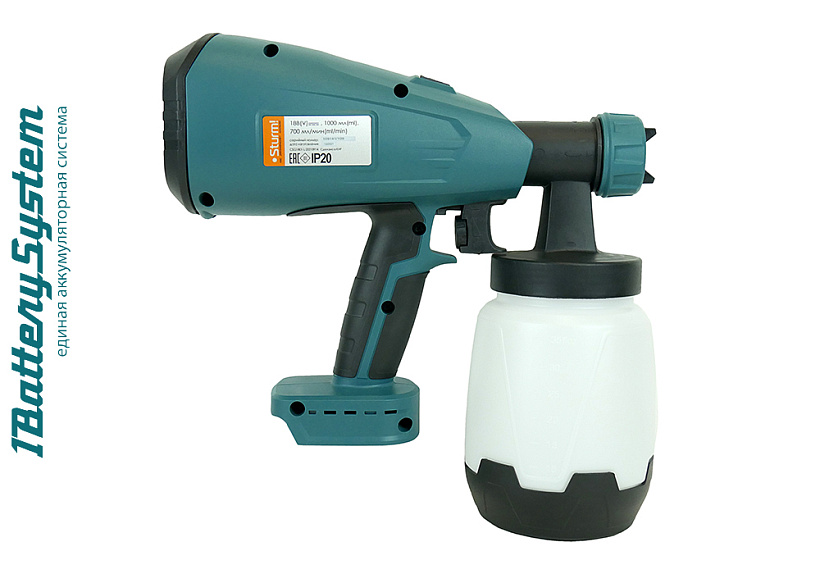 Аккумуляторный краскопульт Sturm! CSG1801 1BatterySystem купить по цене 5&nbsp;590 ₽ в интернет магазине ТЕХСАД
