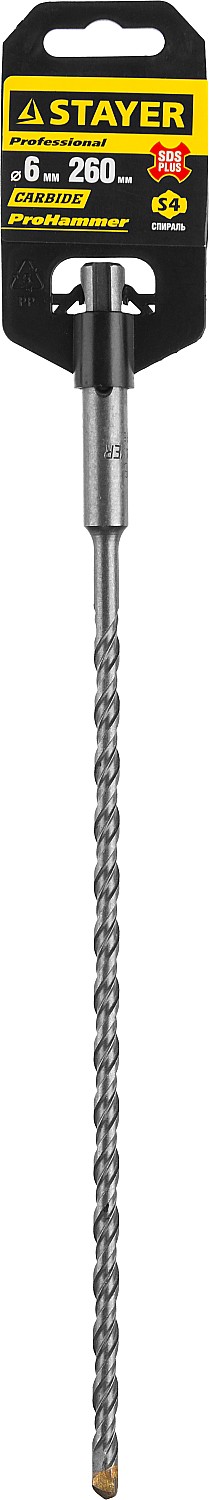 STAYER  6 x 260 мм, SDS-Plus, бур по бетону 2930-260-06_z01 купить по цене 146 ₽ в интернет магазине ТЕХСАД