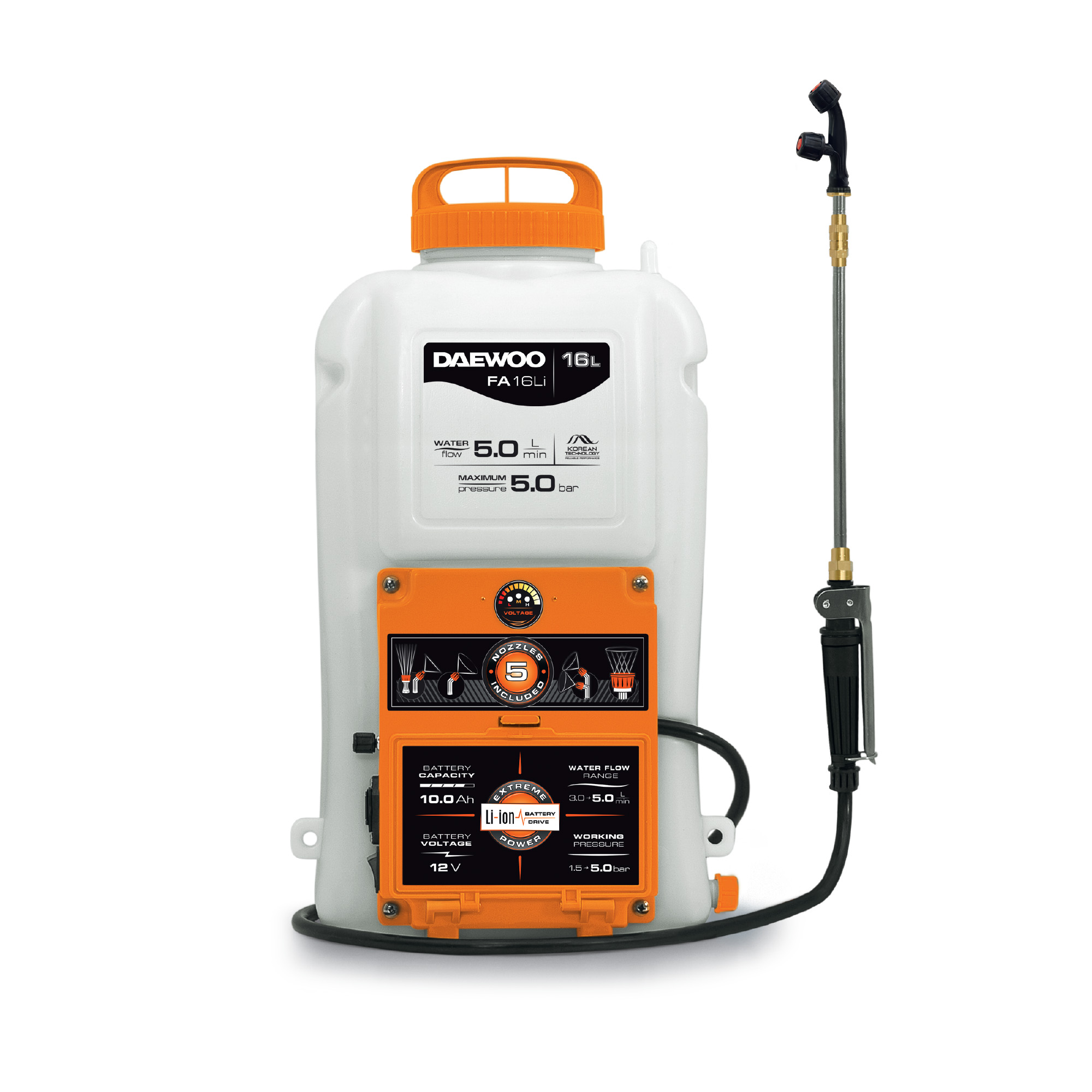 Опрыскиватель аккумуляторный DAEWOO FA 16Li купить по цене 8&nbsp;690 ₽ в интернет магазине ТЕХСАД