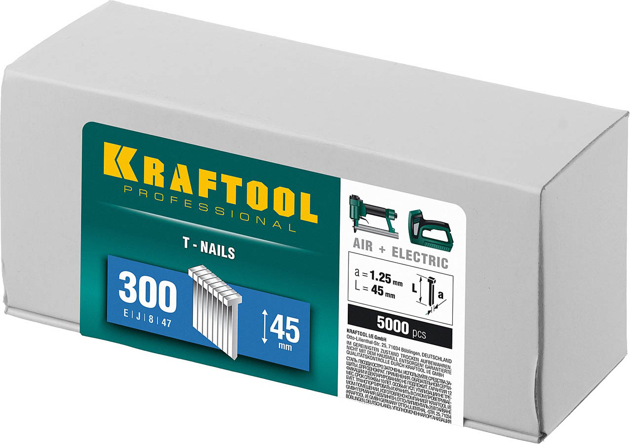 KRAFTOOL гвозди тип 300, 45 мм, гвозди для нейлера 31785-45 купить по цене 1&nbsp;610 ₽ в интернет магазине ТЕХСАД
