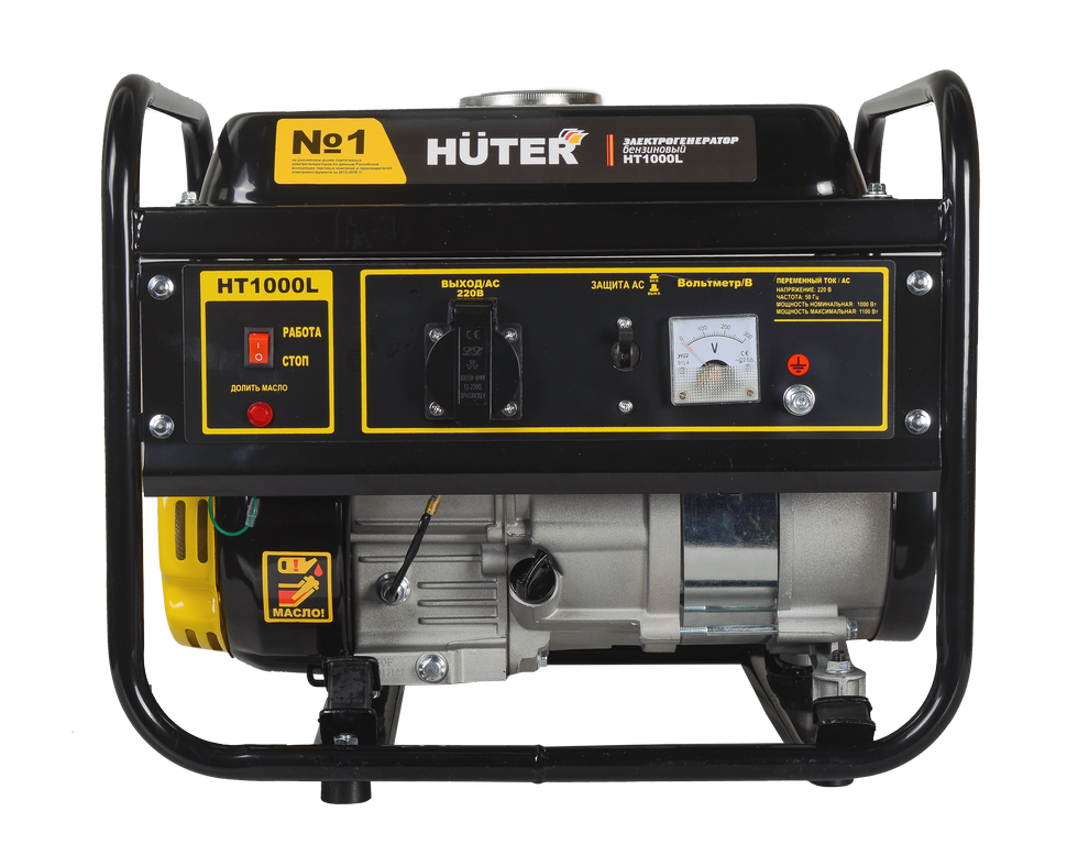 Портативный бензогенератор HUTER HT1000L купить по цене 16&nbsp;490 ₽ в интернет магазине ТЕХСАД