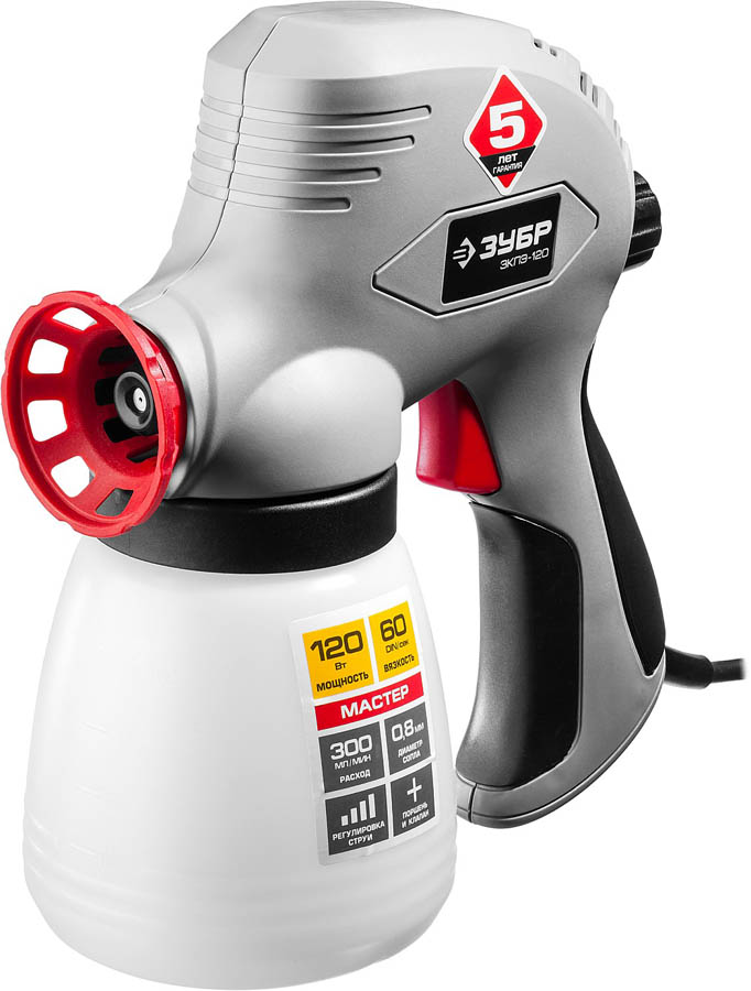 ЗУБР 120 Вт, плунжерный, краскопульт электрический ЗКПЭ-120 Мастер купить по цене 3&nbsp;210 ₽ в интернет магазине ТЕХСАД