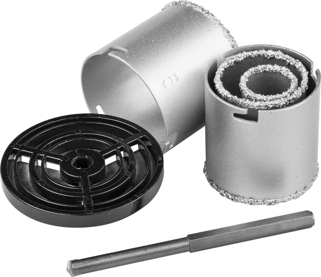 KRAFTOOL 4 шт.: d 33, 53, 67, 73 мм, карбид-вольфрамовая крошка, набор кольцевых коронок 3340_z01 купить по цене 2&nbsp;080 ₽ в интернет магазине ТЕХСАД