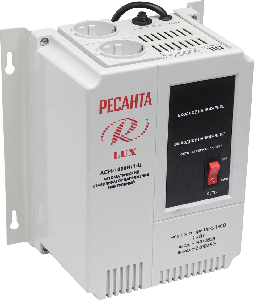Стабилизатор напряжения серии LUX РЕСАНТА АСН-1000Н/1-Ц купить по цене 4&nbsp;890 ₽ в интернет магазине ТЕХСАД
