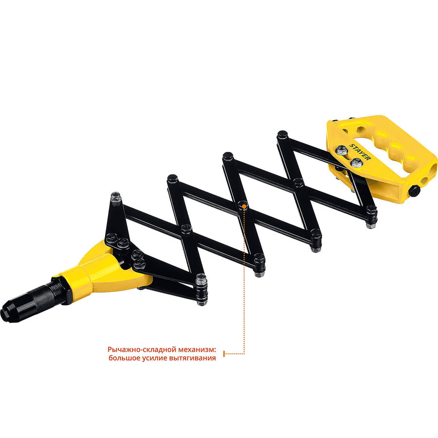 STAYER заклепки 3.2-6.4 мм из алюминия, стали, нерж. стали, литой корпус, заклепочник рычажно-складной 3115_z01 купить по цене 2&nbsp;350 ₽ в интернет магазине ТЕХСАД