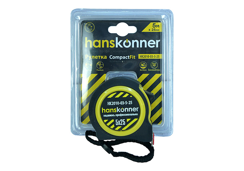 Рулетка Hanskonner HK2010-03-5-25 купить по цене 890 ₽ в интернет магазине ТЕХСАД