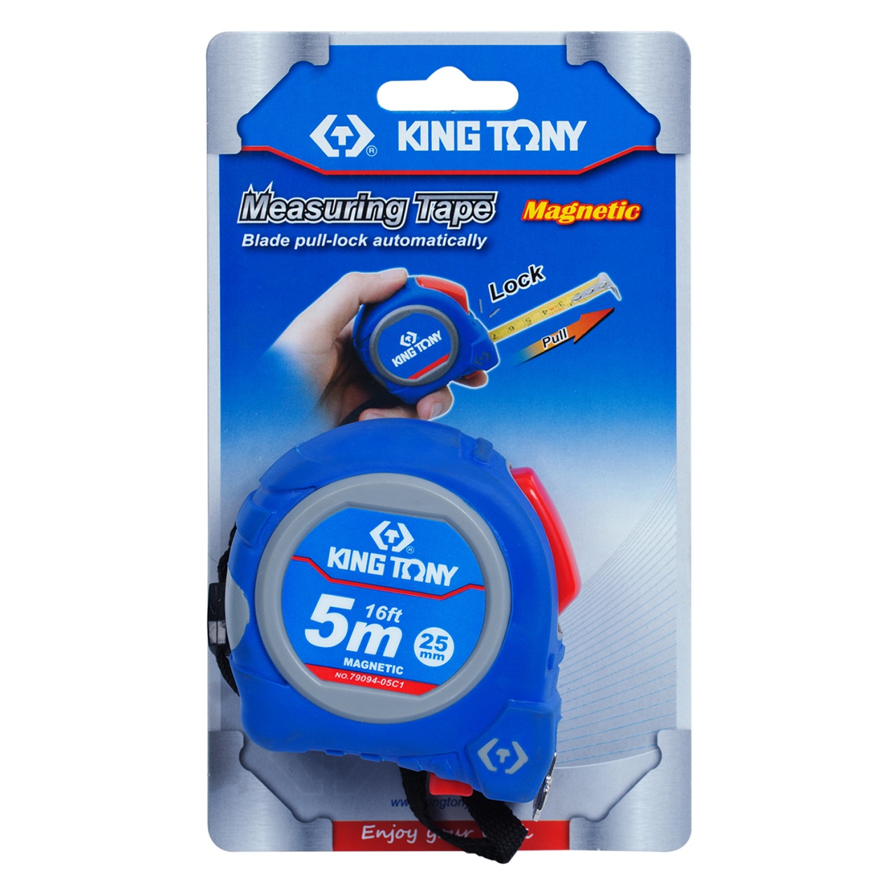 Рулетка измерительная 5 м, магнитный крюк KING TONY 79094-05C1 купить по цене 990 ₽ в интернет магазине ТЕХСАД