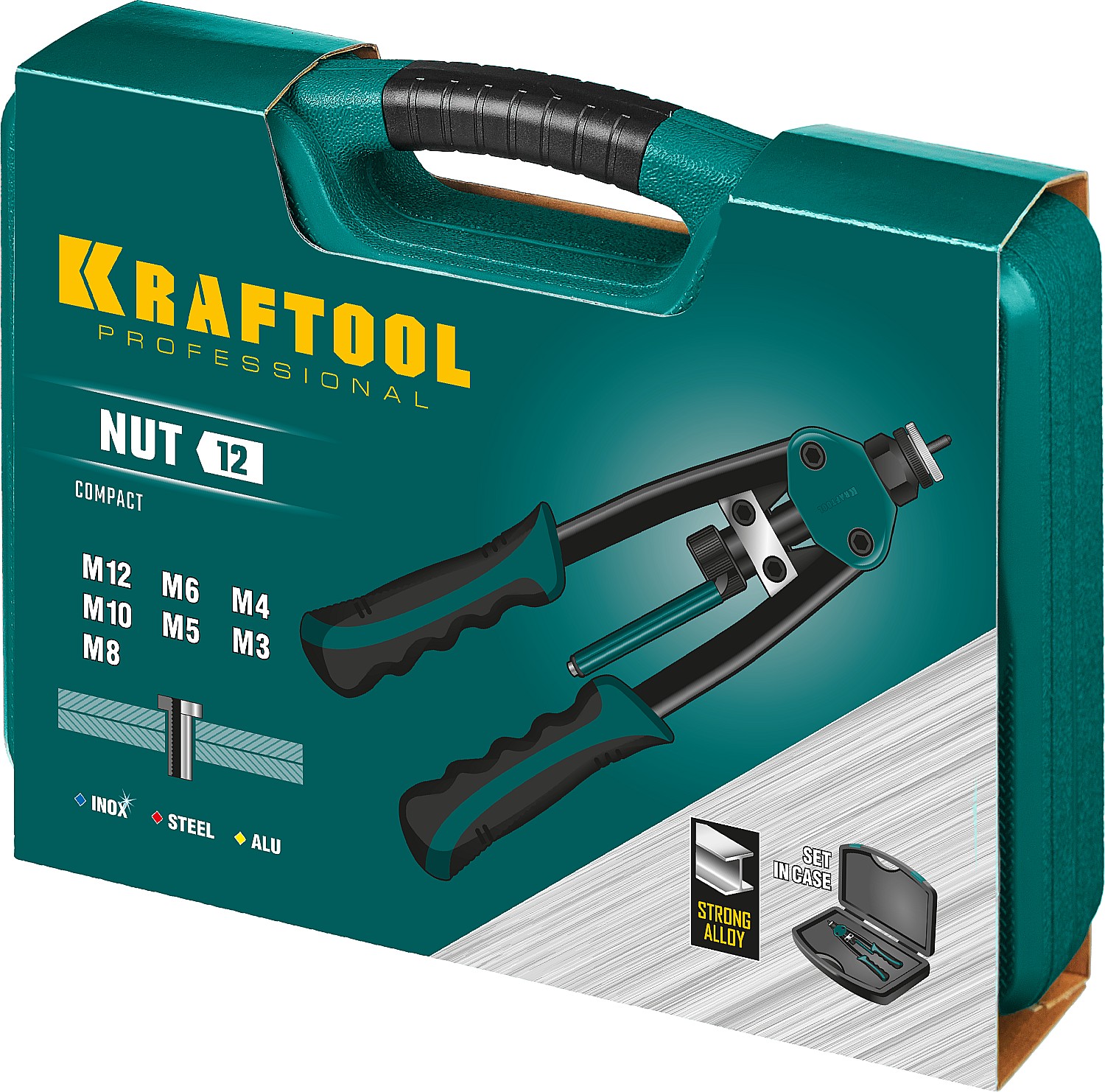 KRAFTOOL резьбовые заклепки М3-М12 алюминий, сталь, нерж. сталь, заклепочник резьбовой двуручный 31183 купить по цене 11&nbsp;260 ₽ в интернет магазине ТЕХСАД