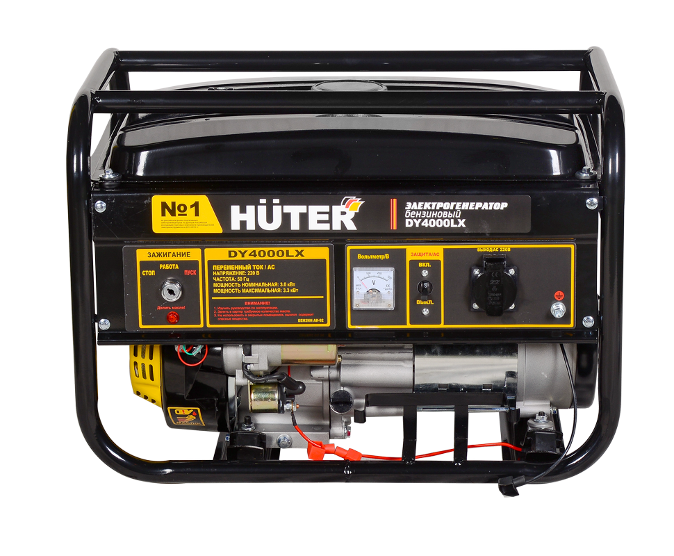 Портативный бензогенератор HUTER DY4000LX купить по цене 33&nbsp;490 ₽ в интернет магазине ТЕХСАД