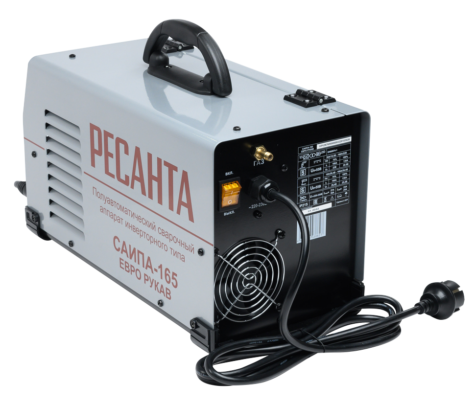 Сварочный полуавтомат Ресанта САИПА-165 Евро рукав (MIG/MAG) купить по цене 27&nbsp;790 ₽ в интернет магазине ТЕХСАД