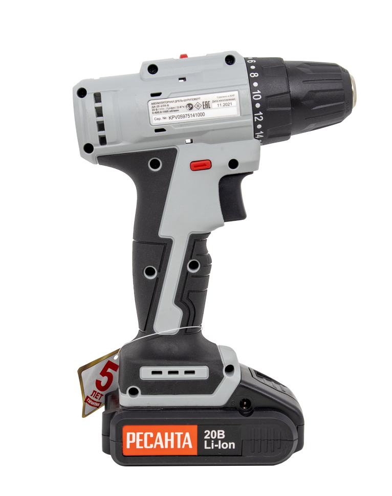 Дрель-шуруповерт аккумуляторная Ресанта ДА-20-2ЛК-Б (2,0 А/ч) (бесщеточный двигатель) купить по цене 10&nbsp;790 ₽ в интернет магазине ТЕХСАД