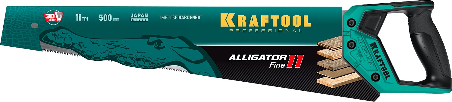 KRAFTOOL 11 TPI, 500 мм, ножовка для точного реза Alligator Fine 11 15203-50 купить по цене 1&nbsp;520 ₽ в интернет магазине ТЕХСАД