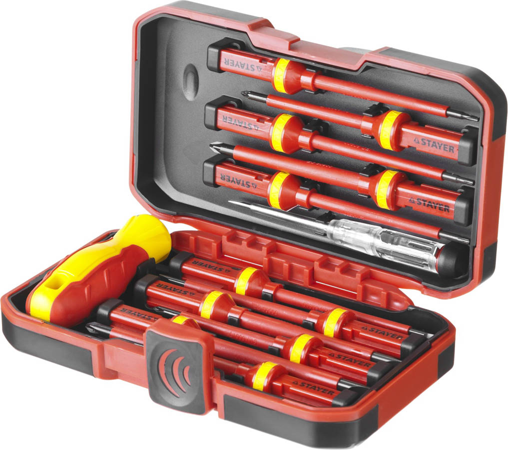 STAYER 13 шт., отвертка со сменными стержнями ELECTRO 25146-H13 купить по цене 1&nbsp;704 ₽ в интернет магазине ТЕХСАД