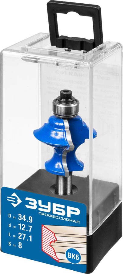 ЗУБР 34.9 x 27.1 мм, хвостовик 8 мм, фреза кромочная фигурная №6(многопрофильная) 28717-34.9 Профессионал купить по цене 2&nbsp;520 ₽ в интернет магазине ТЕХСАД