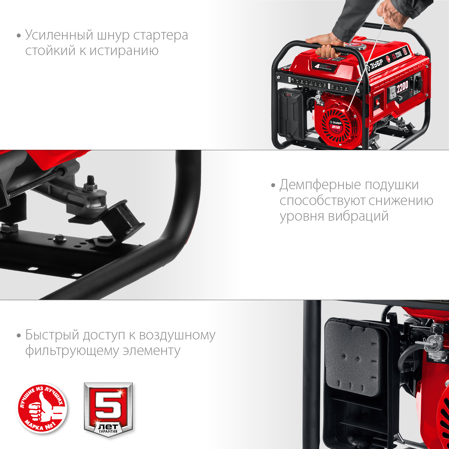 ЗУБР 2.2 кВт, однофазный, синхронный, щеточный, бензиновый генератор СБ-2200 Мастер купить по цене 29&nbsp;390 ₽ в интернет магазине ТЕХСАД