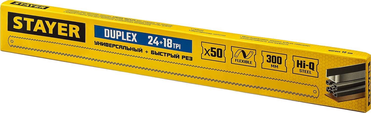 STAYER 24/18 TPI, 300 мм, полотно для ножовки по металлу Duplex 1589-02_z01 Master купить по цене 24 ₽ в интернет магазине ТЕХСАД