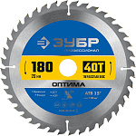 ЗУБР 180 x 20 мм, 40Т, диск пильный по дереву Оптима 36903-180-20-40_z01 купить по цене 1&nbsp;210 ₽ в интернет магазине ТЕХСАД