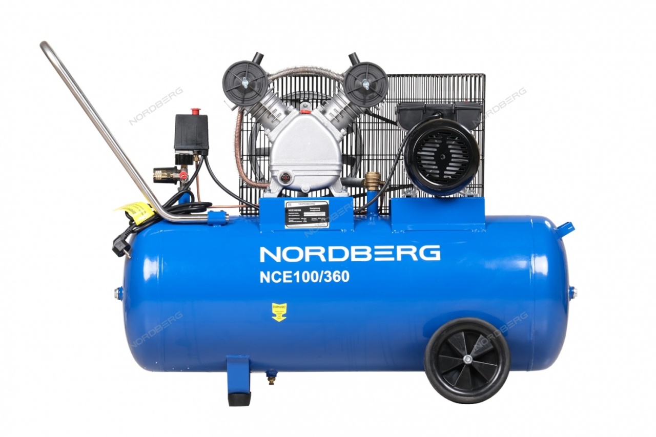 Компрессор поршневой, ременной NORDBERG NCE100/360 купить по цене 49&nbsp;447 ₽ в интернет магазине ТЕХСАД